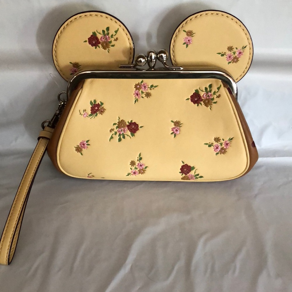 Disney for Coach yellow w/ flowers Mickey clutch - Picture 4 of 7
